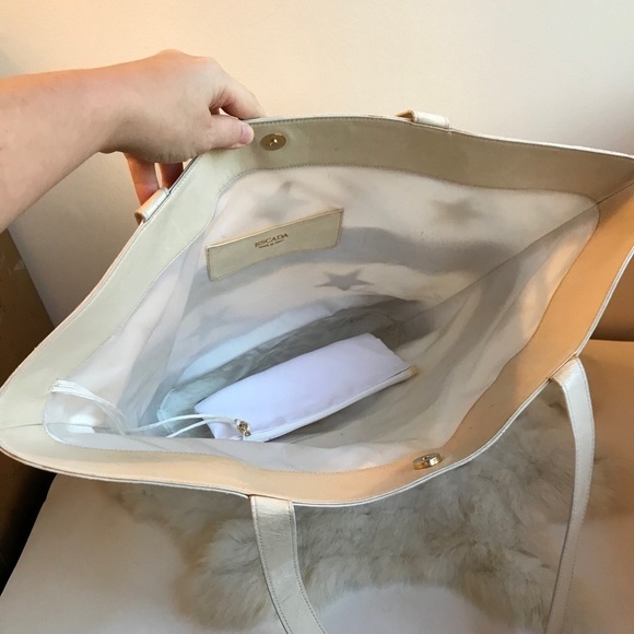 Escada Leather Stars & Stripes Tote Bag White - Picture 7 of 10